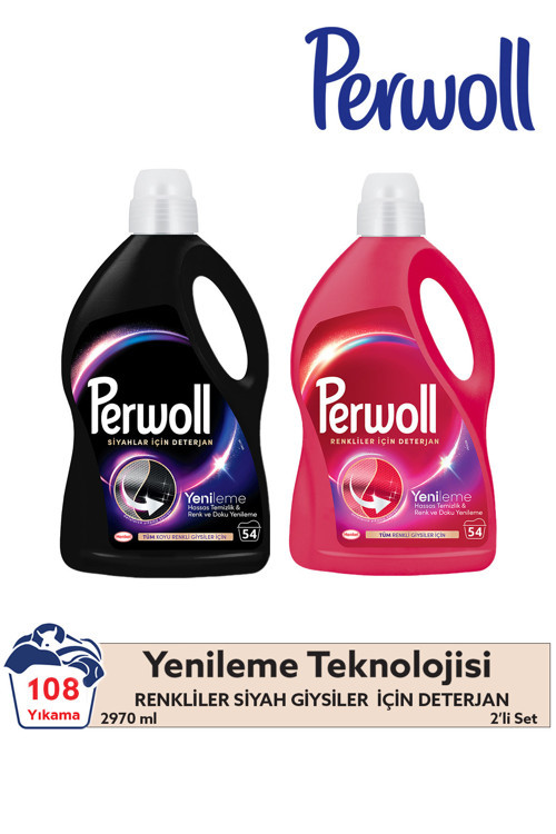 Siyah & Renkli Hassas Sıvı Çamaşır Deterjanı 2.97L 2'li set (108 Yıkama)