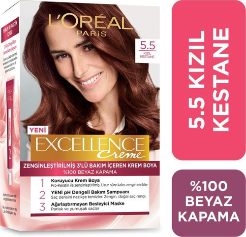 Excellence Creme Saç Boyası 5.5 Kızıl Kestane