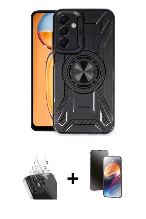 ieg™ Galaxy A35 5G Kılıf Nova Yansıma Prime - Siyah 3D Antistatik Mat Seramik Nano Ekran Koruyucu +