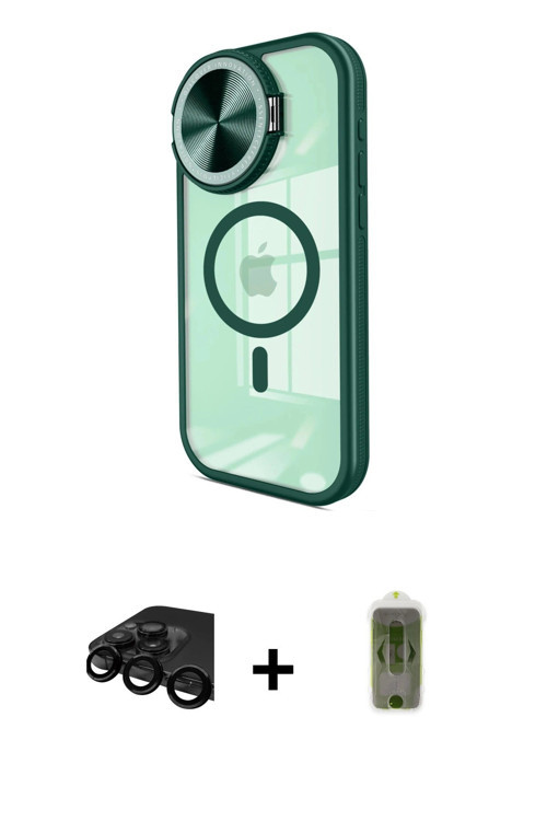 ieg™ iPhone 15 Pro Max Kılıf Kıvılcım Modern Koleksiyonu - Siyah Joko Magic 5D Hayalet Cam + Siyah R