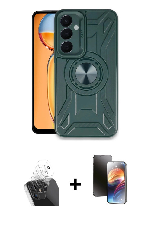 ieg™ Galaxy A35 5G Kılıf Nova Yansıma Prime - Siyah 3D Antistatik Mat Seramik Nano Ekran Koruyucu +