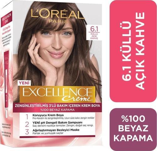 Excellence Creme Saç Boyası 6.1 Küllü Açık Kahve