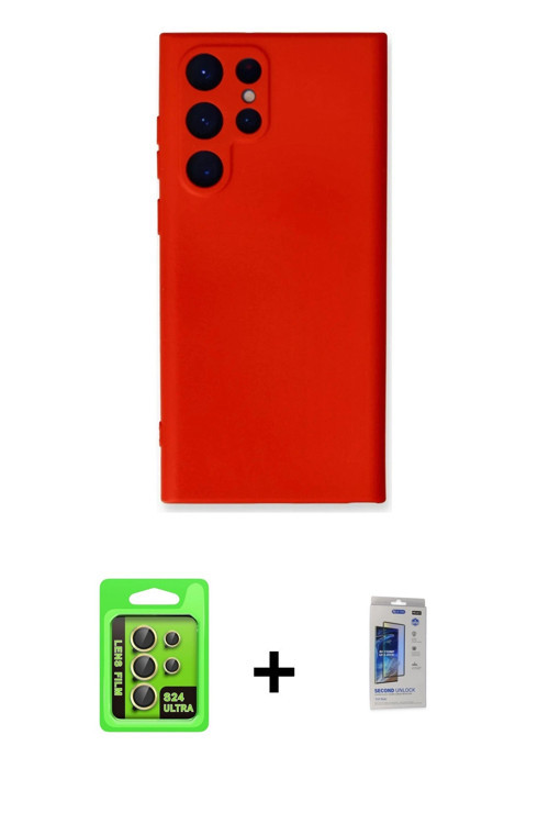ieg™ Galaxy S24 Ultra Kılıf Ahenk Serisi - Siyah Durable Full Glue Curved Hayalet Cam + Sarı Raze Me
