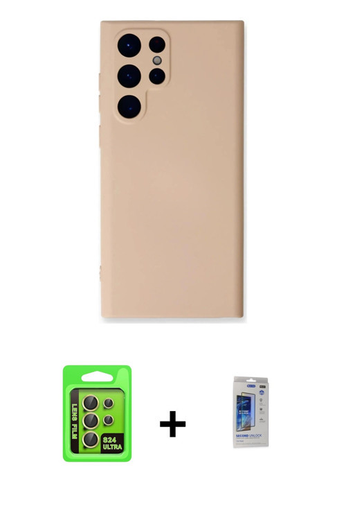 ieg™ Galaxy S24 Ultra Kılıf Ahenk Serisi - Siyah Durable Full Glue Curved Hayalet Cam + Sarı Raze Me