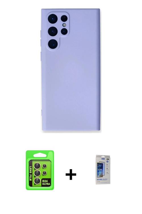 ieg™ Galaxy S24 Ultra Kılıf Ahenk Serisi - Siyah Durable Full Glue Curved Hayalet Cam + Sarı Raze Me