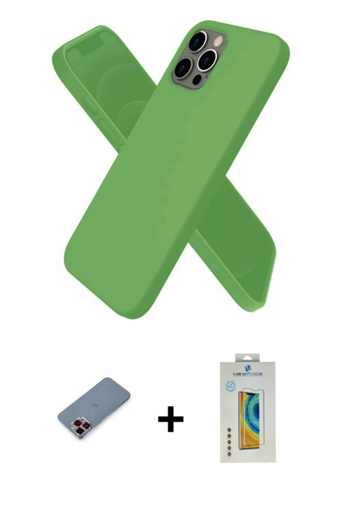 ieg™ iPhone 12 Pro Max Kılıf Kozmos Yansıma Özel Seri - Siyah Polymer Nano Ekran Koruyucu + Kırmızı