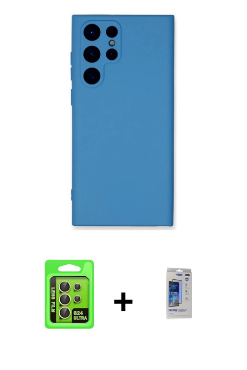 ieg™ Galaxy S24 Ultra Kılıf Ahenk Serisi - Siyah Durable Full Glue Curved Hayalet Cam + Sarı Raze Me