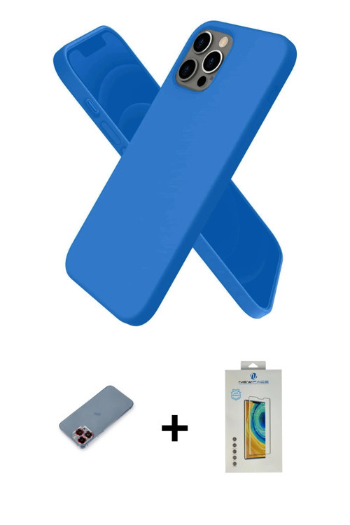 ieg™ iPhone 12 Pro Max Kılıf Kozmos Yansıma Özel Seri - Siyah Polymer Nano Ekran Koruyucu + Kırmızı