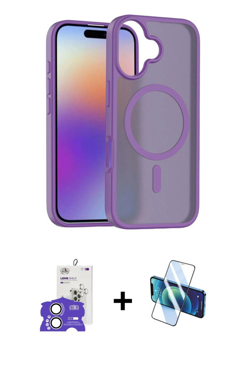 ieg™ iPhone 17 Kılıf Siluet Minimal Prime - Siyah 3D Antistatik Seramik Nano Ekran Koruyucu + Gümüş