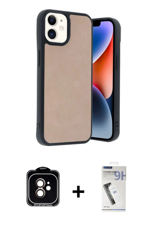 ieg™ iPhone 11 Kılıf Kıvılcım Işık Serisi - Şeffaf Uv Polymer Nano Ekran Koruyucu + Turuncu PVD Meta