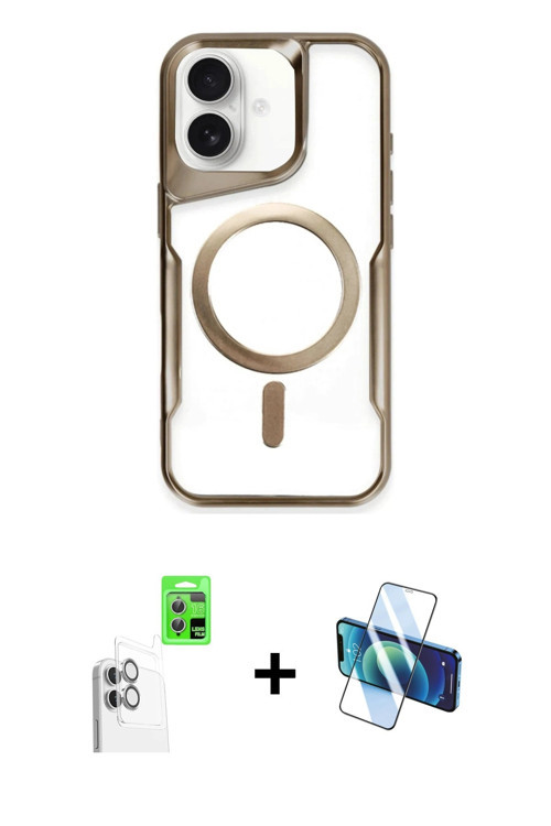 ieg™ iPhone 16 Plus Kılıf Yadigar Klasik Özel Seri - Siyah 3D Antistatik Seramik Nano Ekran Koruyucu