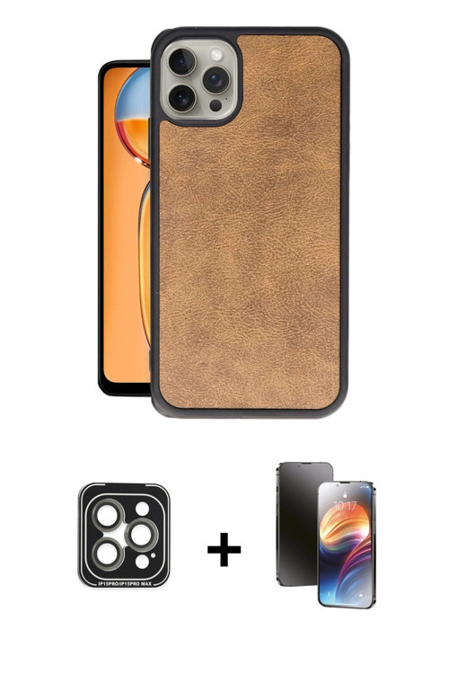 ieg™ iPhone 15 Pro Max Kılıf Kıvılcım Işık Serisi - Siyah 3D Antistatik Mat Seramik Nano Ekran Koruy