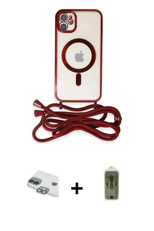 ieg™ iPhone 11 Kılıf Eksen Özel Seri - Siyah Joko Magic 5D Hayalet Cam + Yeşil Pers Alüminyum Kamera
