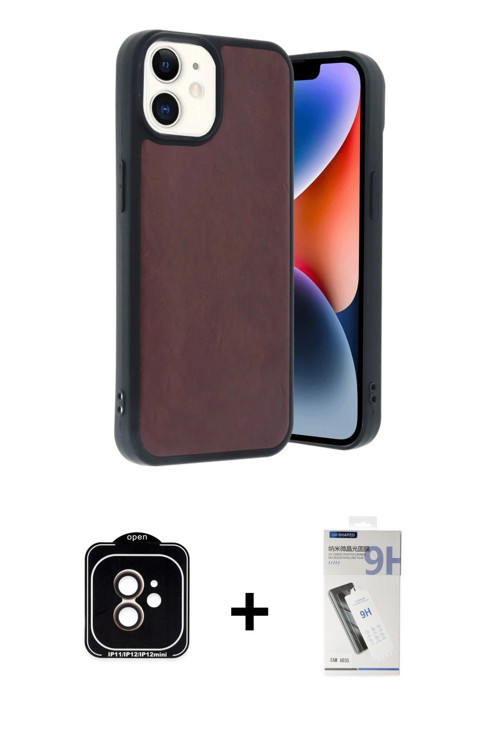 ieg™ iPhone 11 Kılıf Kıvılcım Işık Serisi - Şeffaf Uv Polymer Nano Ekran Koruyucu + Turuncu PVD Meta