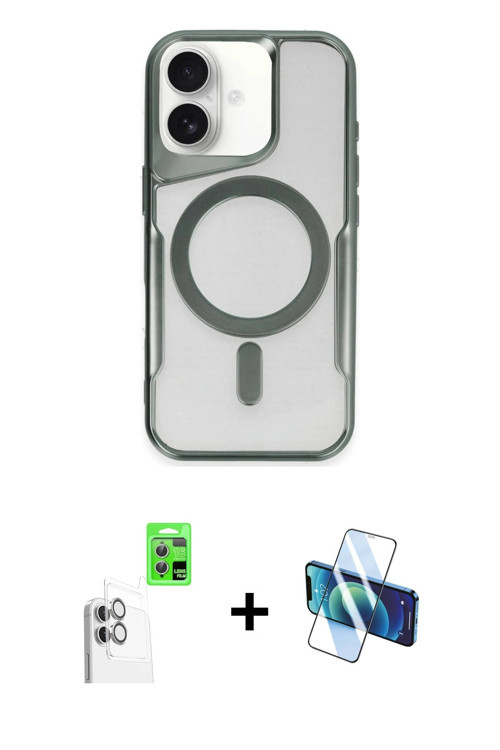 ieg™ iPhone 16 Plus Kılıf Yadigar Klasik Özel Seri - Siyah 3D Antistatik Seramik Nano Ekran Koruyucu