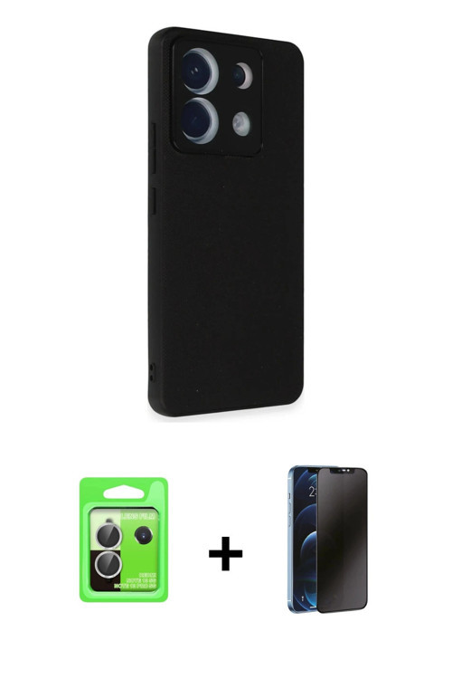 ieg™ Redmi Note 13 Pro 5G Kılıf Akış Asil Koleksiyonu - Siyah 3D Antistatik Hayalet Cam Ekran Koruyu
