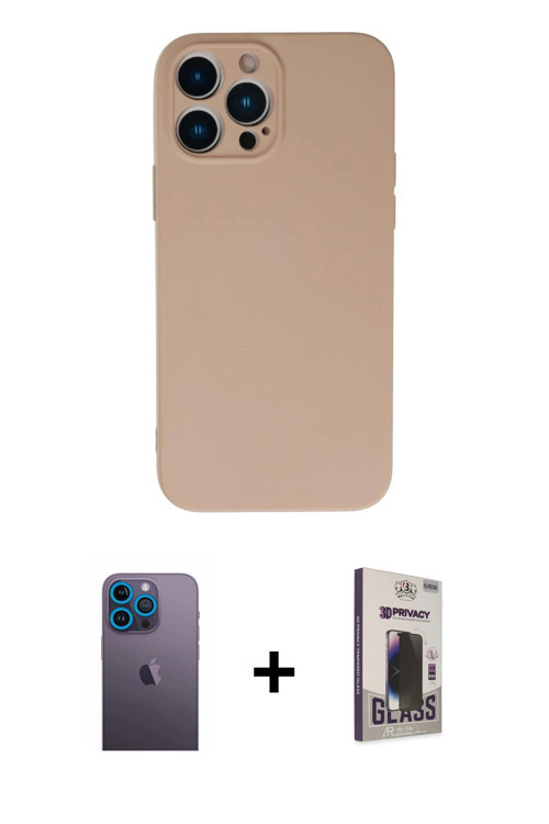 ieg™ iPhone 13 Pro Max Kılıf Ahenk Serisi - Siyah Bilvis Hayalet Cam Ekran Koruyucu + Mavi Neon Fosf