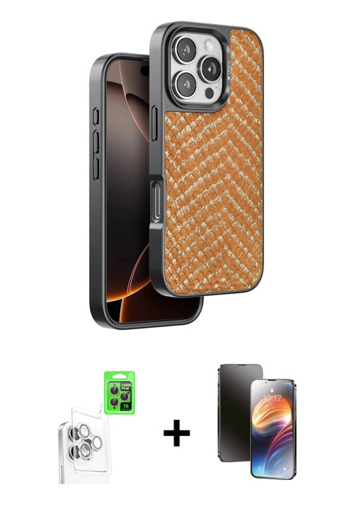 ieg™ iPhone 16 Pro Max Kılıf Vadi Özel Seri - Siyah 3D Antistatik Mat Seramik Nano Ekran Koruyucu +