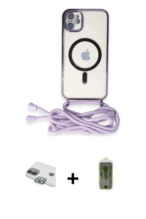 ieg™ iPhone 11 Kılıf Eksen Özel Seri - Siyah Joko Magic 5D Hayalet Cam + Yeşil Pers Alüminyum Kamera