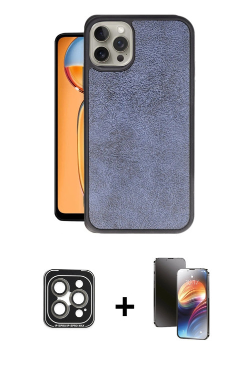 ieg™ iPhone 15 Pro Max Kılıf Kıvılcım Işık Serisi - Siyah 3D Antistatik Mat Seramik Nano Ekran Koruy