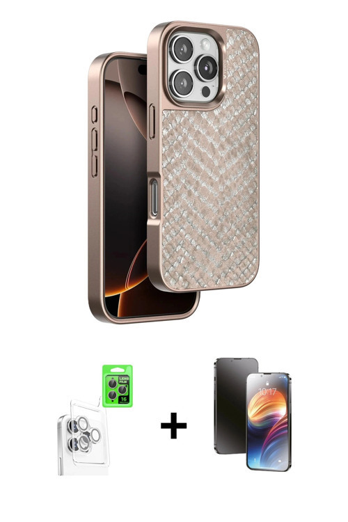 ieg™ iPhone 16 Pro Max Kılıf Vadi Özel Seri - Siyah 3D Antistatik Mat Seramik Nano Ekran Koruyucu +