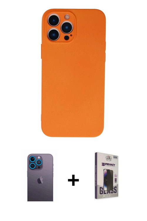 ieg™ iPhone 13 Pro Max Kılıf Ahenk Serisi - Siyah Bilvis Hayalet Cam Ekran Koruyucu + Mavi Neon Fosf