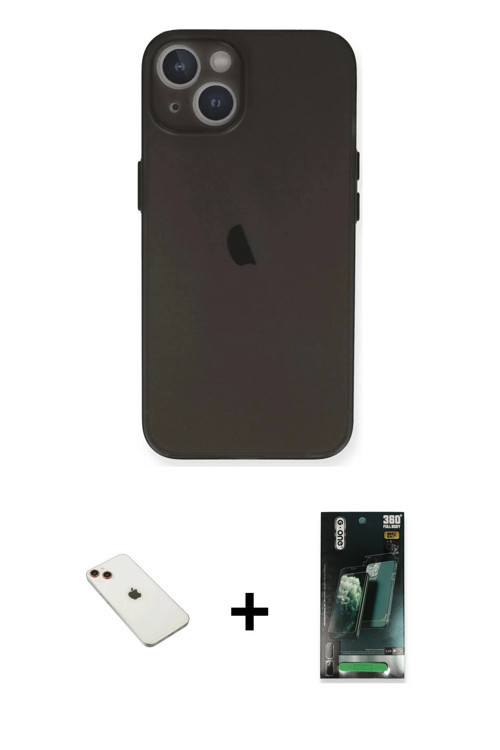 ieg™ iPhone 14 Kılıf Yadigar Yansıma Serisi - Şeffaf 360 Full Body Arka Koruyucu + Kırmızı Diamond K