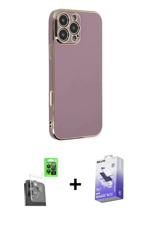 ieg™ iPhone 16 Pro Max Kılıf Yankı Serisi - Siyah Bilvis 5in1 5D Magic Hayalet Cam Ekran Koruyucu +