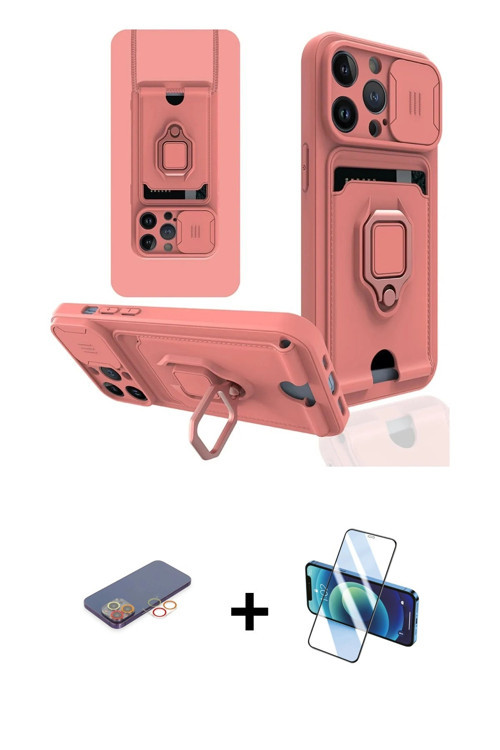 ieg™ iPhone 13 Pro Kılıf Vadi Form Prime - Siyah 3D Antistatik Seramik Nano Ekran Koruyucu + Turuncu