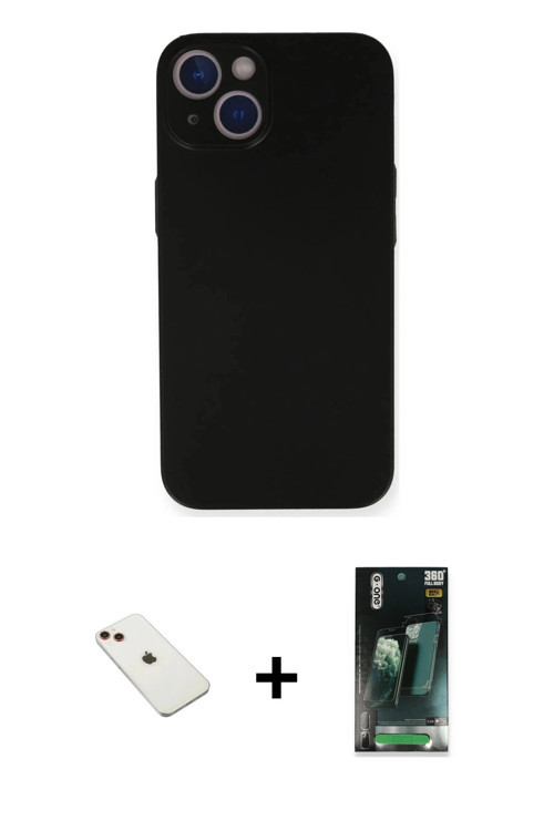 ieg™ iPhone 14 Kılıf Yadigar Yansıma Serisi - Şeffaf 360 Full Body Arka Koruyucu + Kırmızı Diamond K