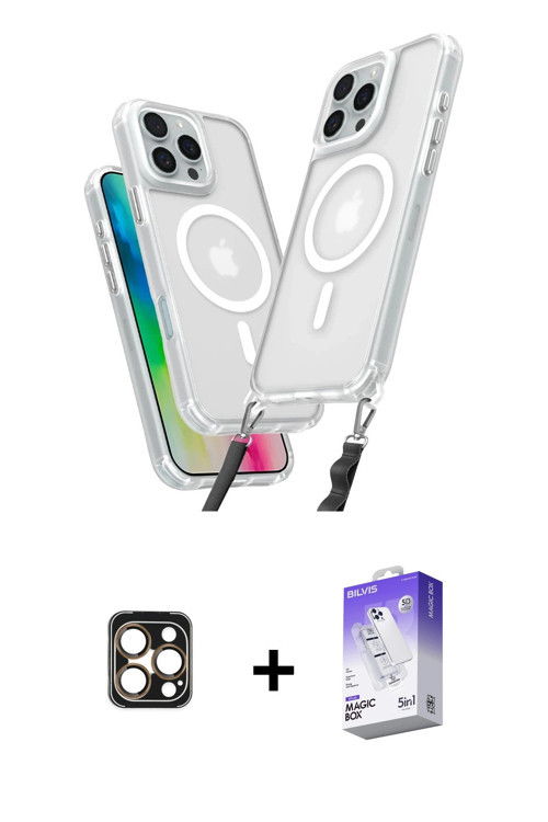 ieg™ iPhone 16 Pro Max Kılıf Atlas Doku Koleksiyonu - Siyah Bilvis 5in1 3D Magic Cam Ekran Koruyucu