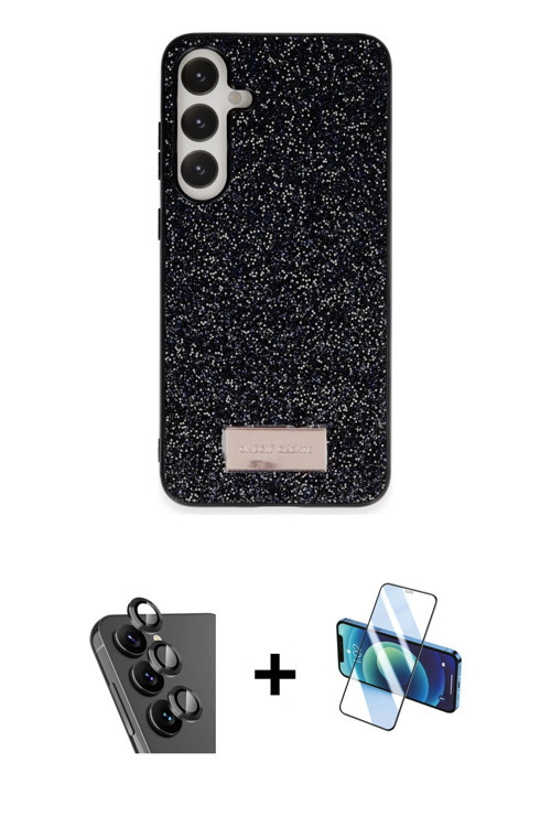 ieg™ Galaxy A25 5G Kılıf Vadi Klasik Serisi - Siyah 3D Antistatik Seramik Nano Ekran Koruyucu + Siya
