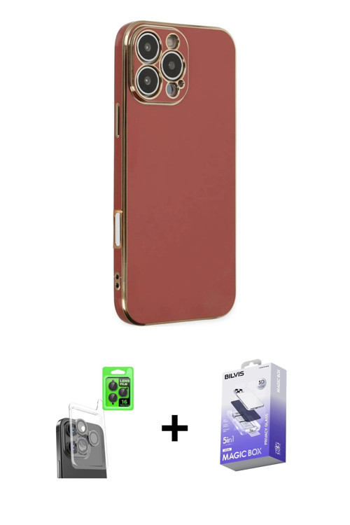 ieg™ iPhone 16 Pro Max Kılıf Yankı Serisi - Siyah Bilvis 5in1 5D Magic Hayalet Cam Ekran Koruyucu +
