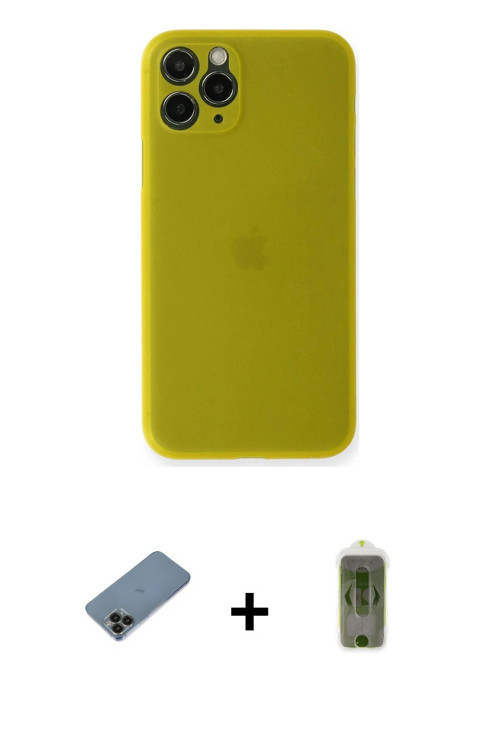 ieg™ iPhone 11 Pro Max Kılıf Yadigar Yansıma Serisi - Siyah Joko Magic 5D Hayalet Cam + Siyah Shine