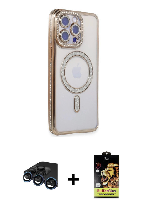 ieg™ iPhone 15 Pro Kılıf Zirve Doku Prime - Siyah Buffer Cam Ekran Koruyucu + Lacivert Raze Metal Ka