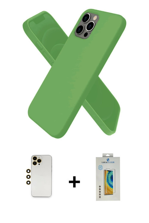 ieg™ iPhone 12 Pro Max Kılıf Kozmos Yansıma Özel Seri - Siyah Polymer Nano Ekran Koruyucu + Gold Shi