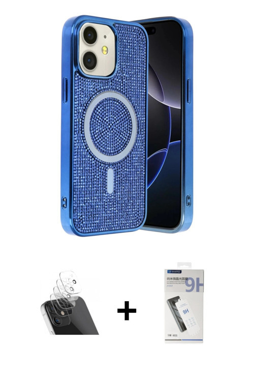 ieg™ iPhone 11 Kılıf Eksen Çizgi - Şeffaf Uv Polymer Nano Ekran Koruyucu + Şeffaf Kamera Lens Koruma