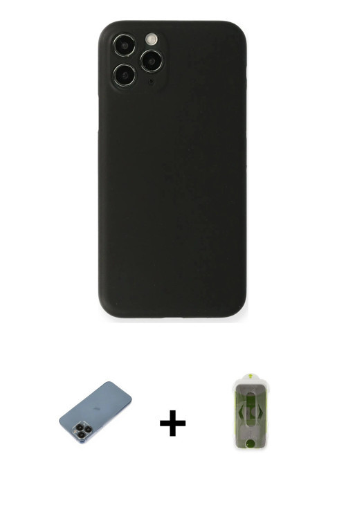 ieg™ iPhone 11 Pro Max Kılıf Yadigar Yansıma Serisi - Siyah Joko Magic 5D Hayalet Cam + Siyah Shine