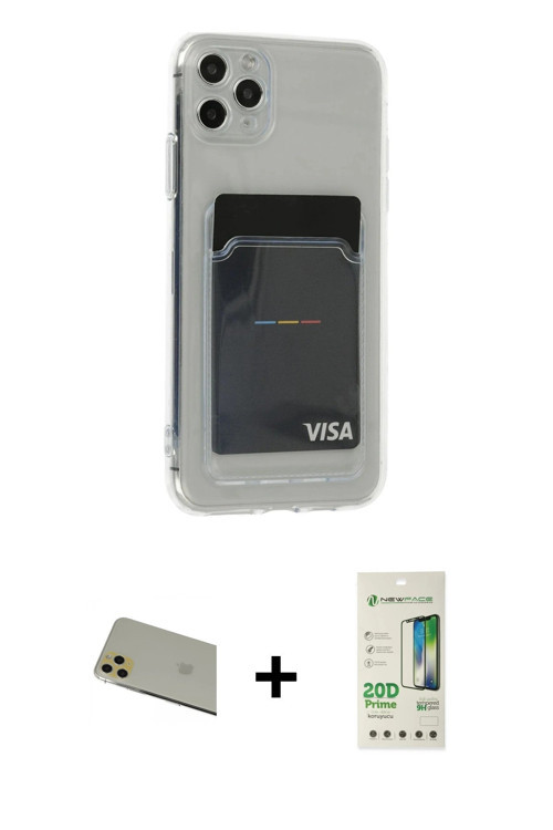ieg™ iPhone 11 Pro Max Kılıf Doruk Klasik Koleksiyonu - Siyah 20D Premium Cam Ekran Koruyucu + Gold