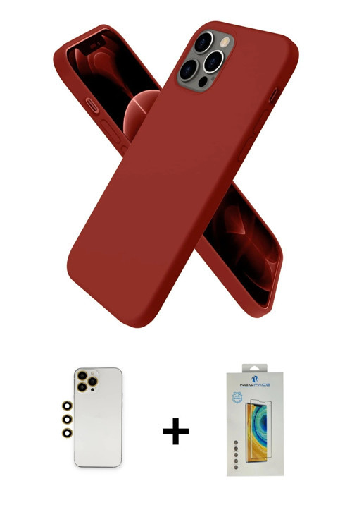 ieg™ iPhone 12 Pro Max Kılıf Kozmos Yansıma Özel Seri - Siyah Polymer Nano Ekran Koruyucu + Gold Shi