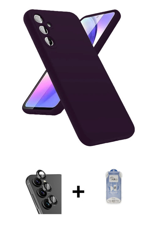 ieg™ Galaxy A24 4G Kılıf Kozmos Yansıma Özel Seri - Siyah Joko Magic 5D Cam + Siyah Valdez Metal Kam