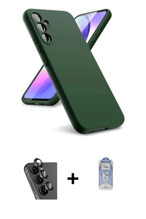 ieg™ Galaxy A24 4G Kılıf Kozmos Yansıma Özel Seri - Siyah Joko Magic 5D Cam + Siyah Valdez Metal Kam