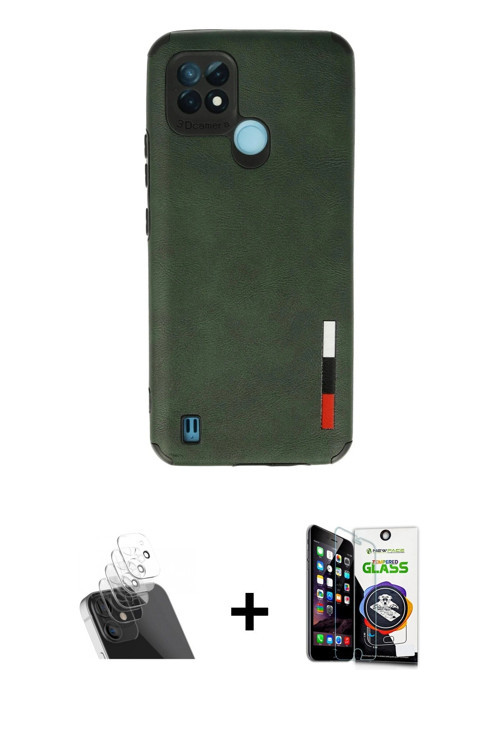 ieg™ C21 Kılıf Doruk Asil Koleksiyonu - Şeffaf Temperli Cam Ekran Koruyucu + Şeffaf Kamera Lens Koru