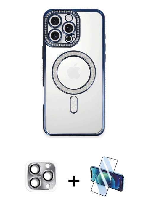 ieg™ iPhone 16 Pro Max Kılıf Zirve Doku Prime - Siyah 3D Antistatik Seramik Nano Ekran Koruyucu + Gr