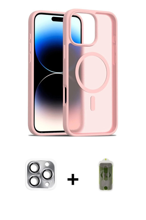 ieg™ iPhone 16 Pro Max Kılıf Siluet Minimal Prime - Siyah Joko Magic 5D Hayalet Cam + Gri Pers Alümi