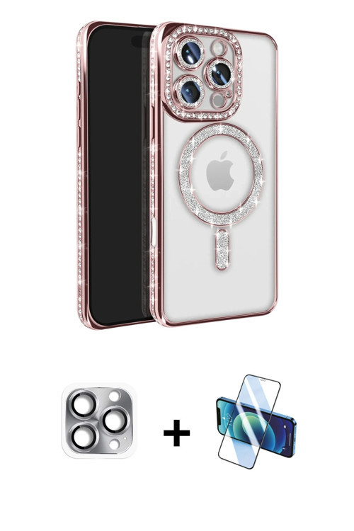 ieg™ iPhone 16 Pro Max Kılıf Zirve Doku Prime - Siyah 3D Antistatik Seramik Nano Ekran Koruyucu + Gr