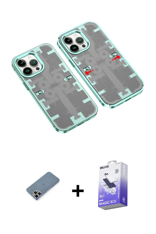 ieg™ iPhone 13 Pro Max Kılıf Ufuk Doku Prime - Siyah Bilvis 5in1 5D Magic Hayalet Cam Ekran Koruyucu