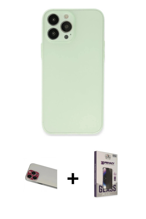 ieg™ iPhone 13 Pro Max Kılıf Atlas Minimal Prime - Siyah Bilvis Hayalet Cam Ekran Koruyucu + Kırmızı