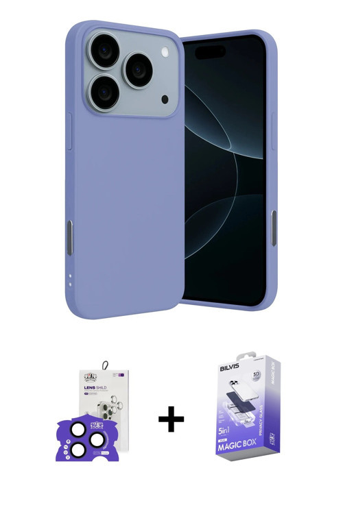 ieg™ iPhone 17 Pro Max Kılıf Ahenk Serisi - Siyah Bilvis 5in1 5D Magic Hayalet Cam Ekran Koruyucu +