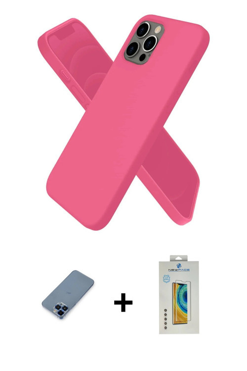 ieg™ iPhone 12 Pro Kılıf Kozmos Yansıma Özel Seri - Siyah Polymer Nano Ekran Koruyucu + Mavi Metal K